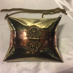 VINTAGE Brass and Copper Pillow Purse